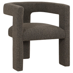 Silla auxiliar tapizada Petra Boucle en marrón chocolate