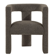 Silla auxiliar tapizada Petra Boucle en marrón chocolate