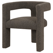 Silla auxiliar tapizada Petra Boucle en marrón chocolate