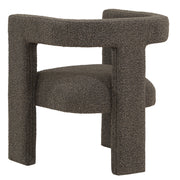 Silla auxiliar tapizada Petra Boucle en marrón chocolate