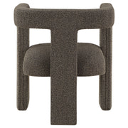 Silla auxiliar tapizada Petra Boucle en marrón chocolate