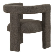 Silla auxiliar tapizada Petra Boucle en marrón chocolate