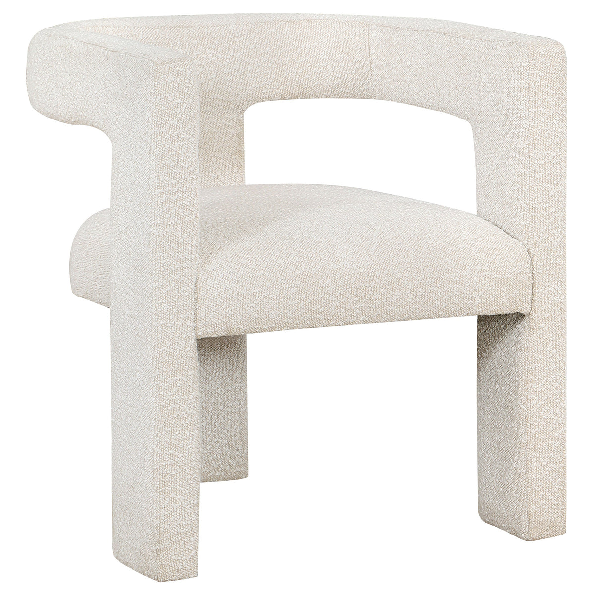 Silla auxiliar tapizada Petra Boucle en marrón chocolate