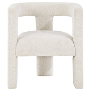 Silla auxiliar tapizada Petra Boucle en marrón chocolate