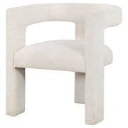 Silla auxiliar tapizada Petra Boucle en marrón chocolate