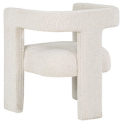 Silla auxiliar tapizada Petra Boucle en marrón chocolate