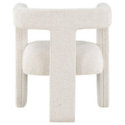 Silla auxiliar tapizada Petra Boucle en marrón chocolate