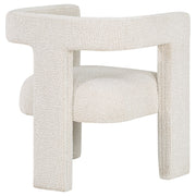 Silla auxiliar tapizada Petra Boucle en marrón chocolate