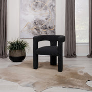 Silla auxiliar tapizada Petra Boucle en marrón chocolate