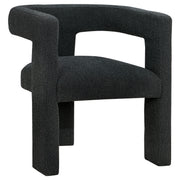 Silla auxiliar tapizada Petra Boucle en marrón chocolate