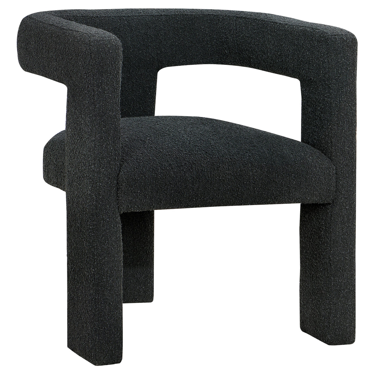 Silla auxiliar tapizada Petra Boucle en marrón chocolate