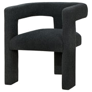 Silla auxiliar tapizada Petra Boucle en marrón chocolate