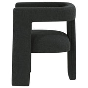 Silla auxiliar tapizada Petra Boucle en marrón chocolate
