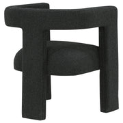 Silla auxiliar tapizada Petra Boucle en marrón chocolate