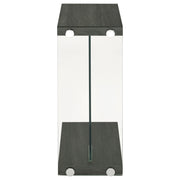 Mesa auxiliar Colby Engineered Wood en forma de C, color gris desgastado
