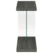 Mesa auxiliar Colby Engineered Wood en forma de C, color gris desgastado