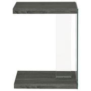 Mesa auxiliar Colby Engineered Wood en forma de C, color gris desgastado