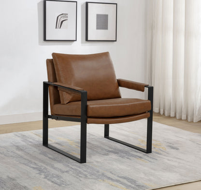 Rosalind Upholstered Track Arm Accent Chair Brown