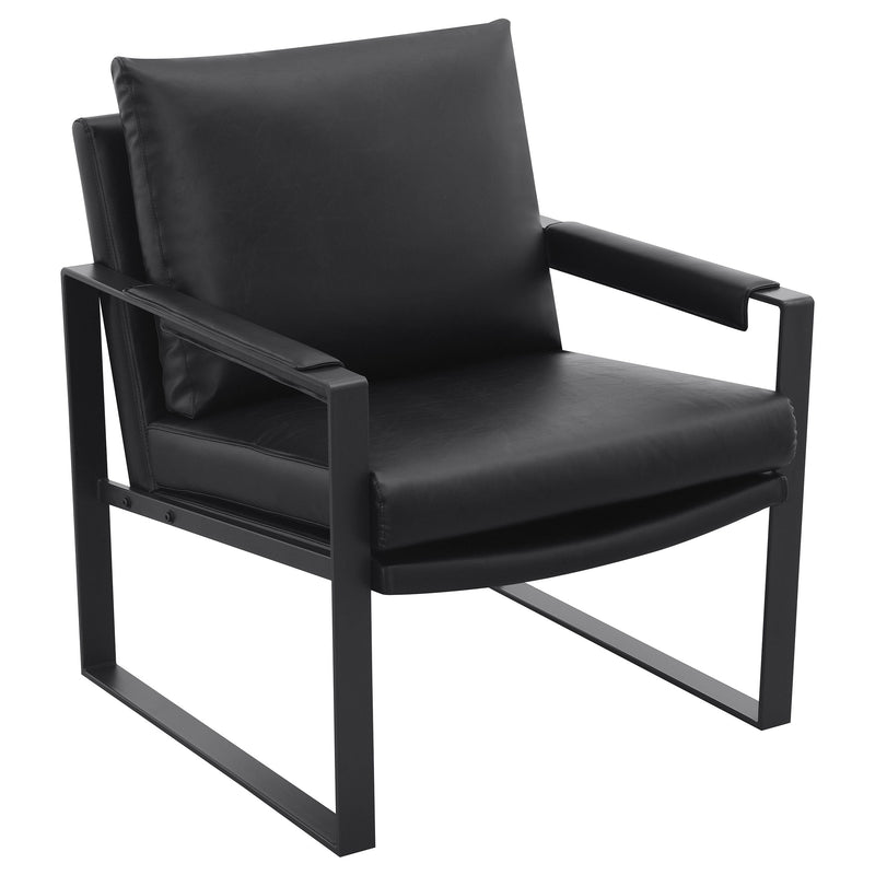 Sillón tapizado Rosalind con brazos, color negro