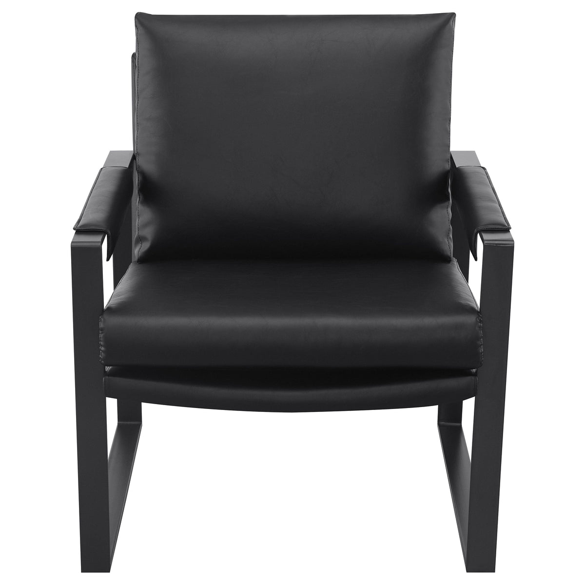 Sillón tapizado Rosalind con brazos, color negro