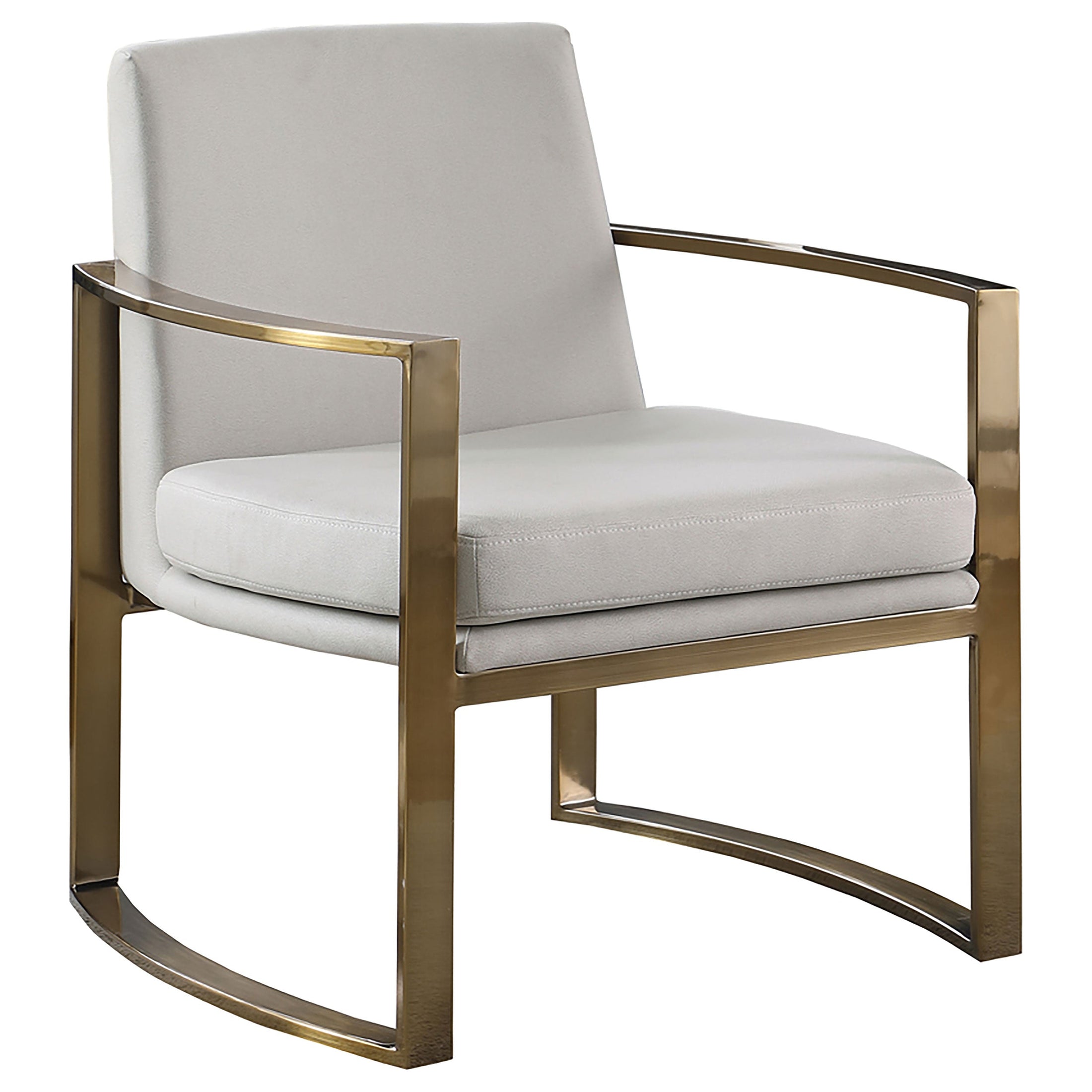 Sillón Cory tapizado con brazos arqueados, color crema