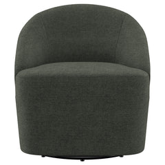 Leon Upholstered Barrel Accent Swivel Chair Hunter Green