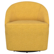 Leon Upholstered Barrel Accent Swivel Chair Hunter Green