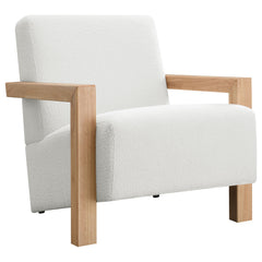 Sillón tapizado con acento Fitzroy Boucle color marfil