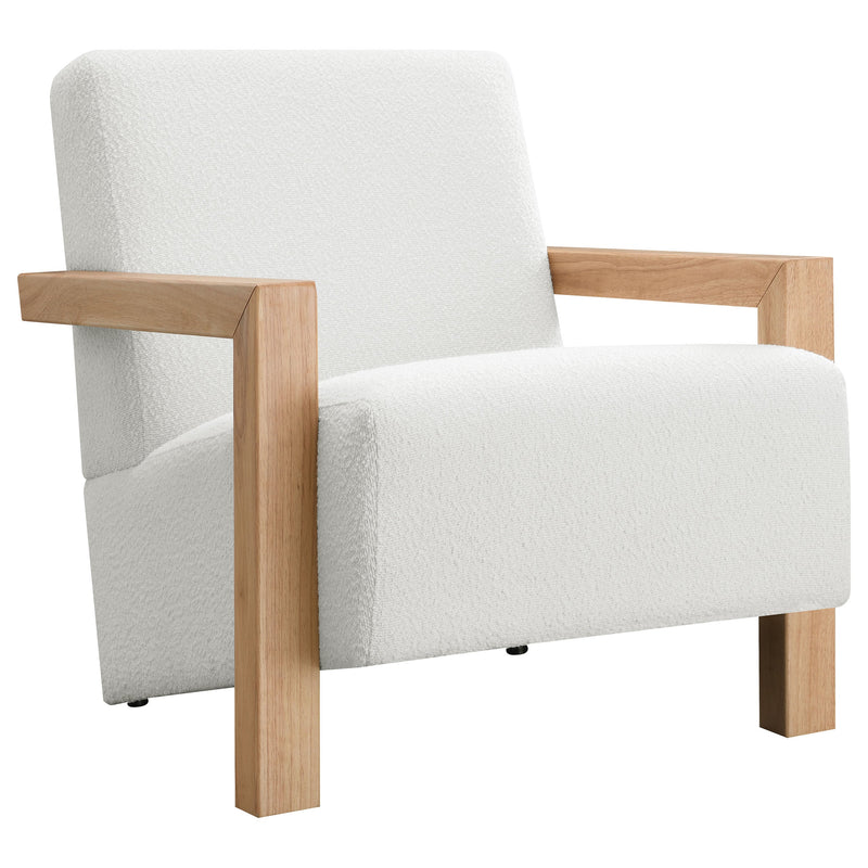 Sillón tapizado con acento Fitzroy Boucle color marfil