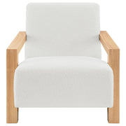 Sillón tapizado con acento Fitzroy Boucle color marfil