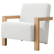 Sillón tapizado con acento Fitzroy Boucle color marfil