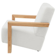 Sillón tapizado con acento Fitzroy Boucle color marfil