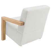 Sillón tapizado con acento Fitzroy Boucle color marfil