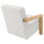 Sillón tapizado con acento Fitzroy Boucle color marfil