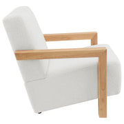 Sillón tapizado con acento Fitzroy Boucle color marfil