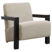 Fitzroy Boucle Upholstered Accent Arm Chair Ivory