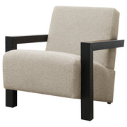 Sillón tapizado con acento Fitzroy Boucle color marfil