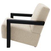 Sillón tapizado con acento Fitzroy Boucle color marfil