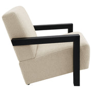 Sillón tapizado con acento Fitzroy Boucle color marfil