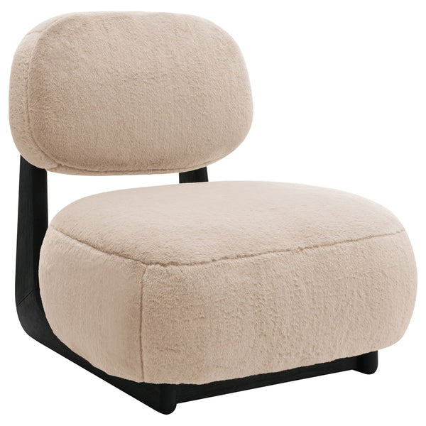 Sillón decorativo Duffie tapizado sin brazos color camello