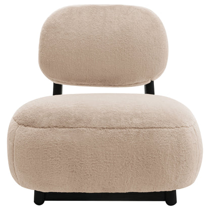 Sillón decorativo Duffie tapizado sin brazos color camello
