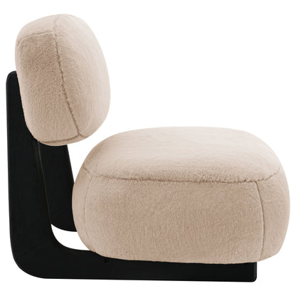 Sillón decorativo Duffie tapizado sin brazos color camello