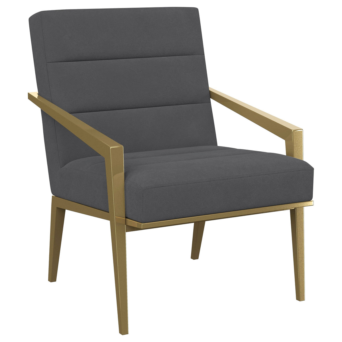 Sillón Kirra con brazos de metal tapizados en color crema