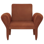 Sillón tapizado con brazos enrollables Liana, color naranja óxido