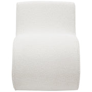 Silla curva sin brazos tapizada Ronea Boucle color crema