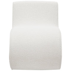 Silla curva sin brazos tapizada Ronea Boucle color crema