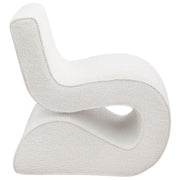 Silla curva sin brazos tapizada Ronea Boucle color crema