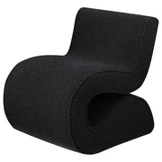 Silla curva sin brazos tapizada Ronea Boucle color crema