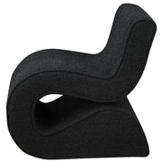 Silla curva sin brazos tapizada Ronea Boucle color crema