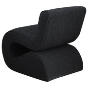 Silla curva sin brazos tapizada Ronea Boucle color crema